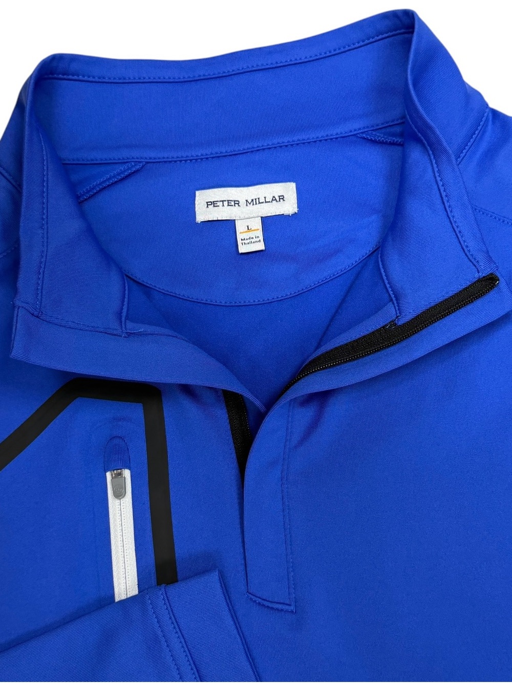 Peter Millar 1/4 Zip Pullover Mens Large Blue Forge Performance Golf Stretch UPF